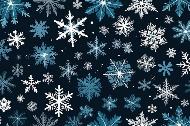 Festivo design di sfondo natalizio Diversi tipi di fiocchi di neve vettoriali