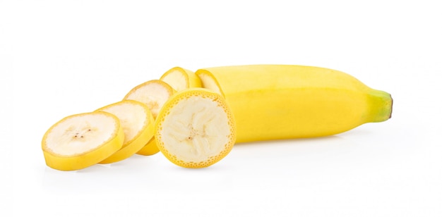 Fetta della banana su bianco