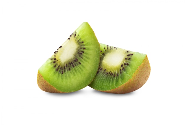 Fetta di kiwi isolato su bianco