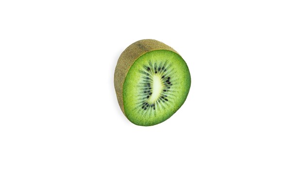 Fetta di kiwi su uno sfondo bianco