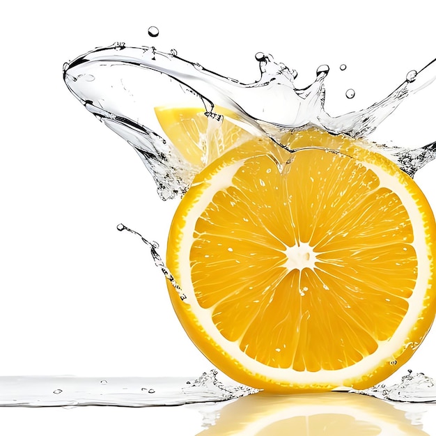 fetta di limone con fondo d'acqua