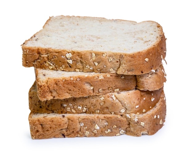 fetta di pane isolato su sfondo bianco