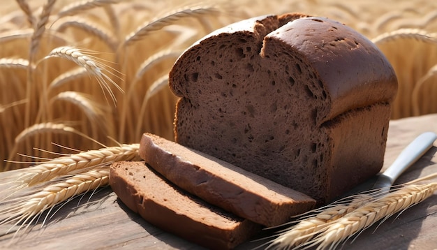 Fetta di pane nero da vicino