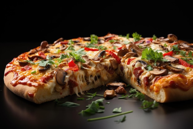 fetta di pizza piatta vista dall'alto sfondo chiaro pubblicità professionale fotografia di cibo