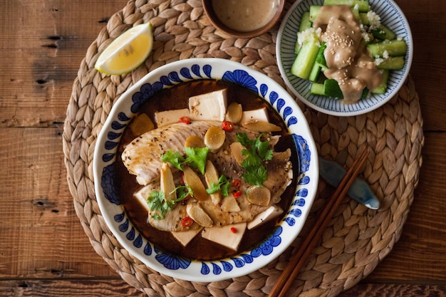 Fetta di tilapia al vapore tailandese Tofu