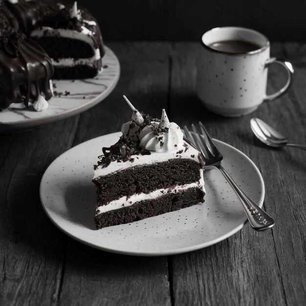 fetta di torta al cioccolato con crema