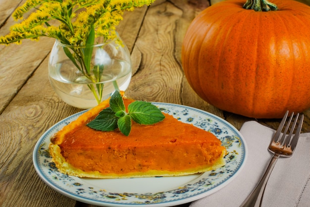 Fetta di torta di zucca