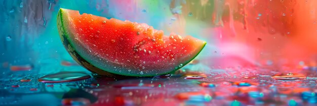 fetta succulenta di melone d'acqua che evidenzia la sua succosità rinfrescante e la sua consistenza croccante