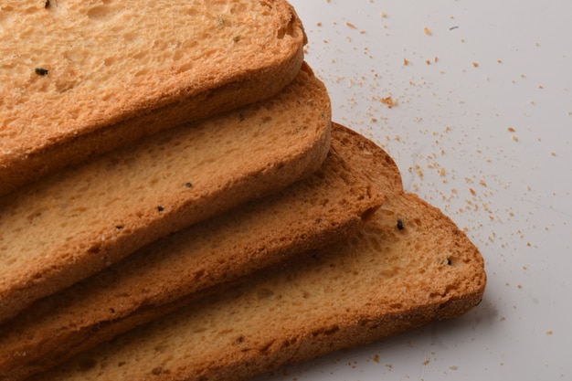 Fette biscottate croccanti o pane tostato per una vita sana