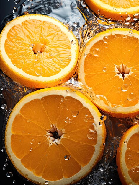 fette di frutta d'arancia con carta da parati d'acqua