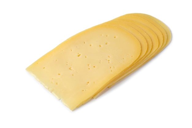 Fette di giovane formaggio Gouda da vicino