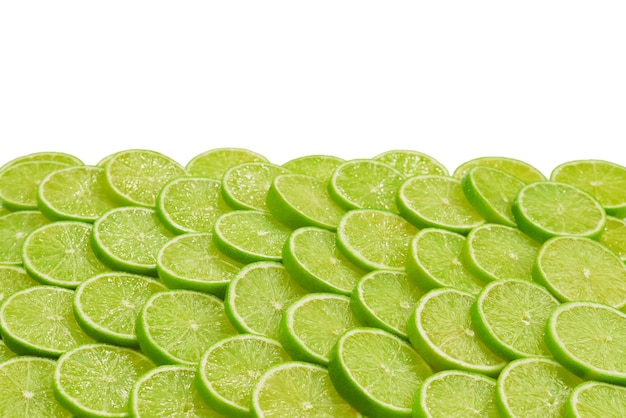 Fette di lime fresche come sfondo