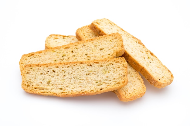 Fette di pane all'aglio e alle erbe. Cibo ecologico.