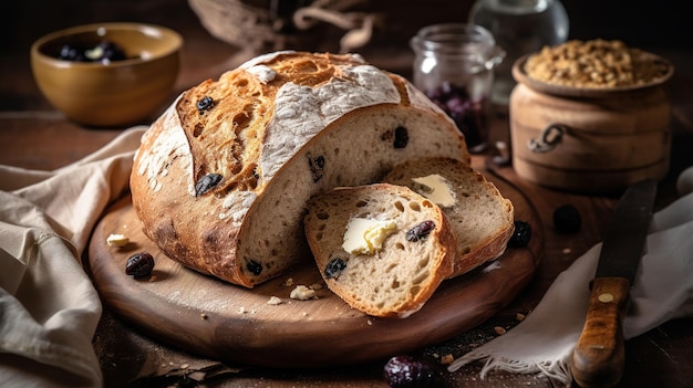 fette di pane all'uvetta