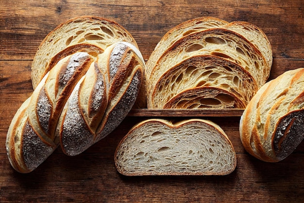 Fette di pane fatto in casa fette di pane al forno per la colazione