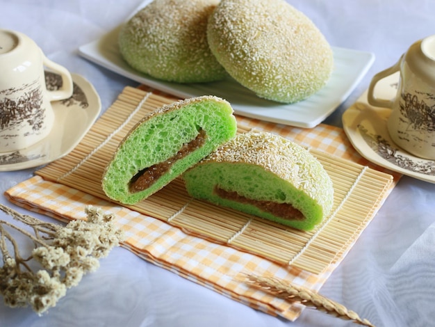 Fette di pane Pandan appena sfornate