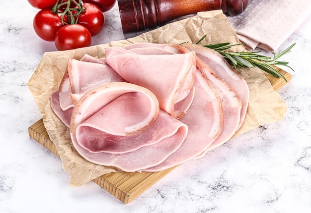 Fette di prosciutto di maiale biologico naturale