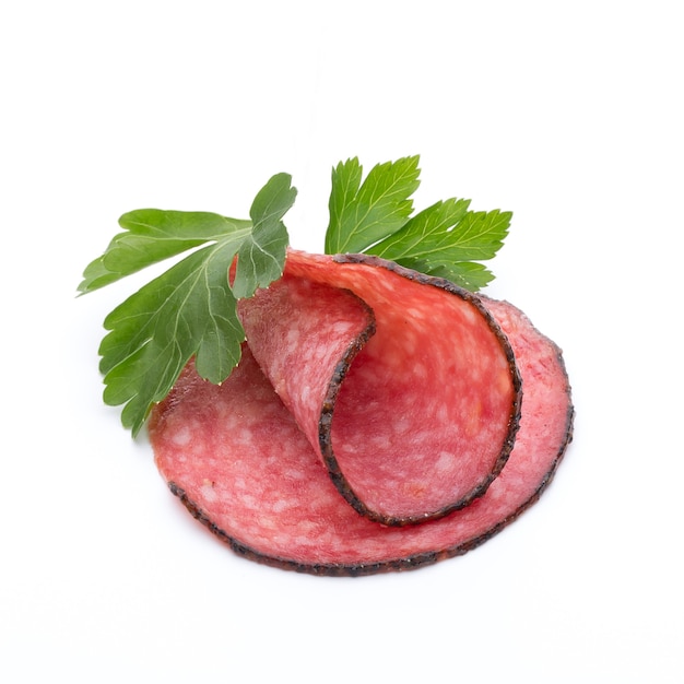 Fette di salame e prezzemolo