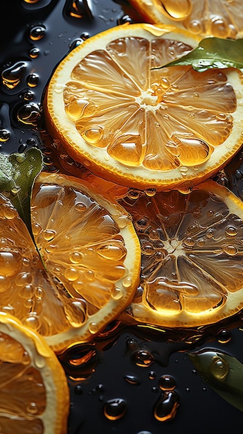 Fette succose di arancia fresca Ricco di sfondo di vitamina C