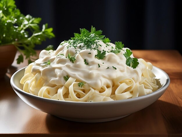 Fettuccine alfredo con formaggio parmigiano