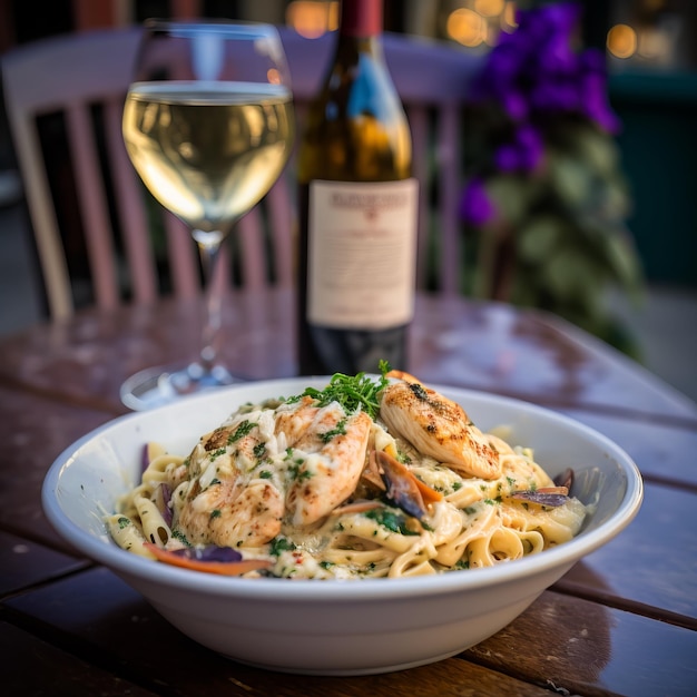 Fettuccine alla crema bianca con gamberi