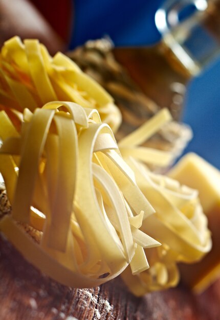 Fettuccine .cibo di pasta italiana - Concetto di cucina culinaria.