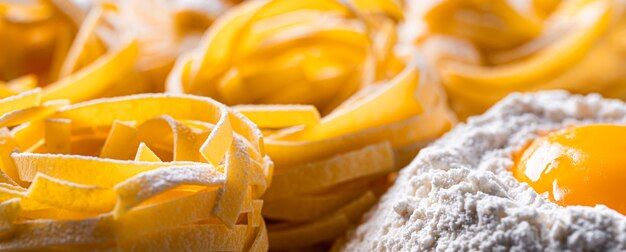 Fettuccine classiche italiane fatte in casa secondo le ricette della tradizione italiana