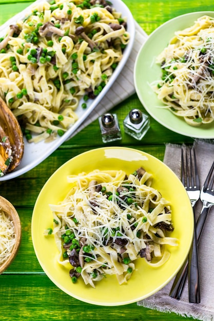 Fettuccine fresche con crema di funghi.