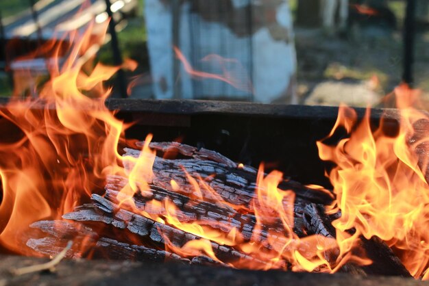 Fiamma di carbone e fuoco