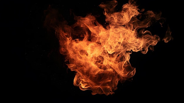 Fiamme su uno sfondo nero