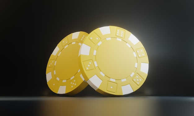 Fiche di casinò isolate sullo sfondo nero Fiche di gioco di casinò 3D Banner di casinò online rendering 3D