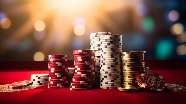 fiches e monete di poker nel casinò