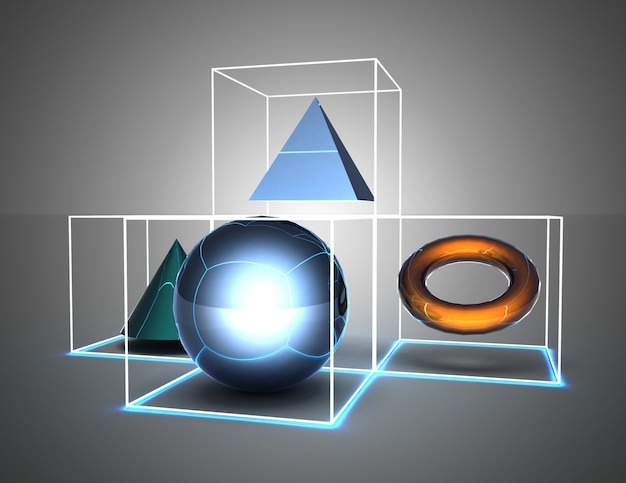 Figure astratte del fondo in cubi. illustrazione 3D