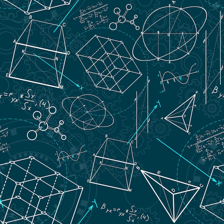Foto figure geometriche creative su sfondo blu