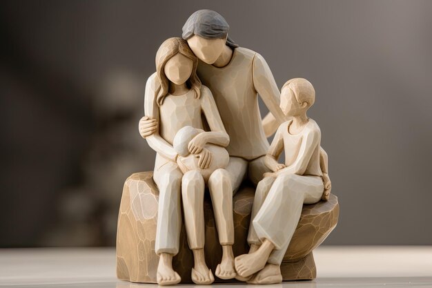 Figurina di legno dell'amore della famiglia