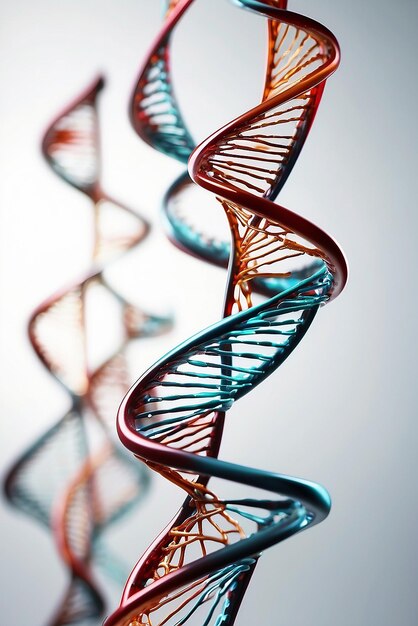 Filamenti di DNA 3D su uno sfondo astratto