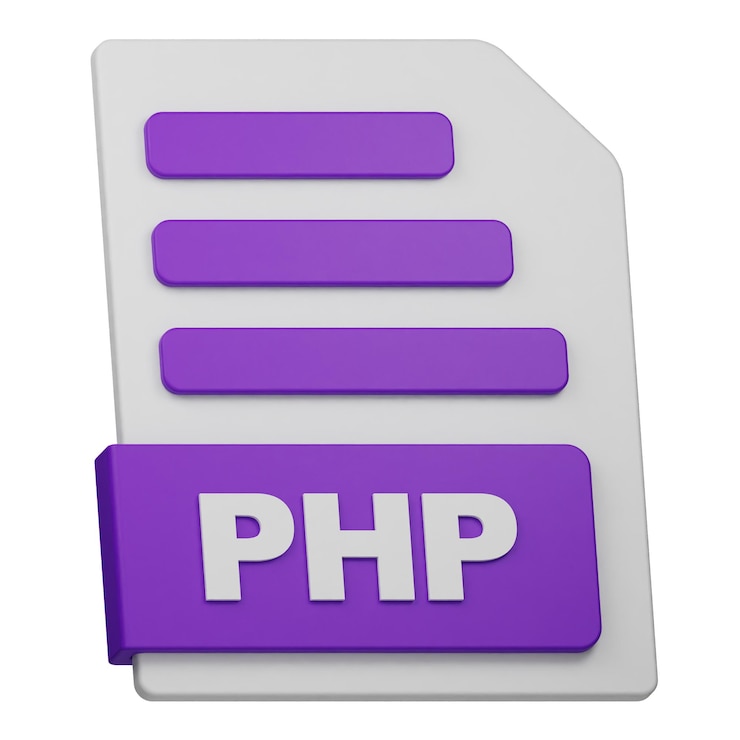 Foto file php icona 3d isolata sullo sfondo bianco