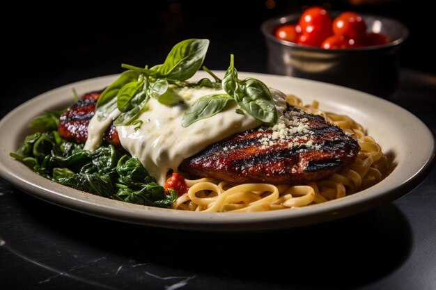 Filet parmigiana con pasta