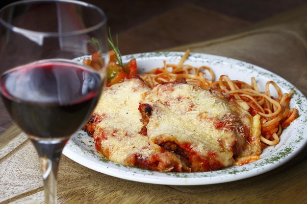 filetto alla parmigiana con pasta