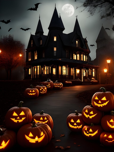 Film ad alta risoluzione a tema Halloween in altissima definizione generata dall'intelligenza artificiale