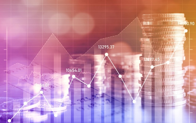 Finanza e denaro tecnologia sfondo concetto di prosperità aziendale e asset