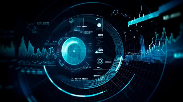 Finanze e tecnologia monetaria concetto di sfondo della prosperità aziendale e della gestione delle attività spettacolo grafico creativo economia e crescita finanziaria illustratore generativo di AI