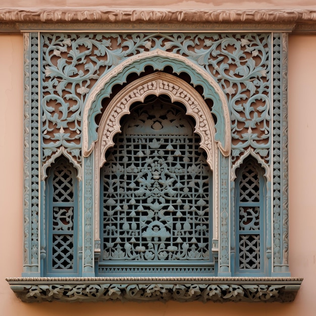 Finestra a reticolo ornamentale in India