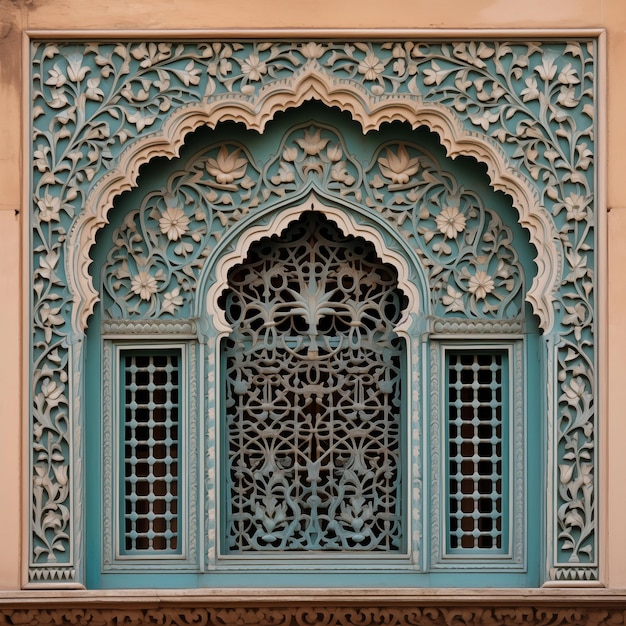 Finestra a reticolo ornamentale in India