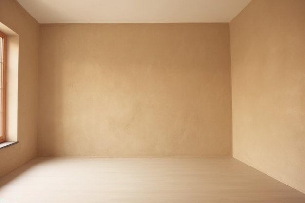 Finestra beige design texture stanza parete vuota intonaco luce minima AI generativa