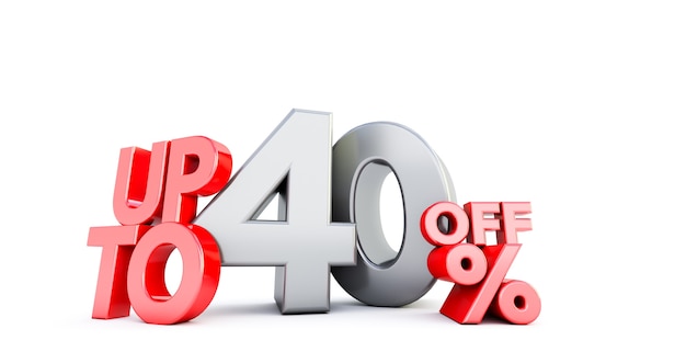 Fino al 40% quaranta parola di sconto isolata. Offerta speciale 40% di sconto