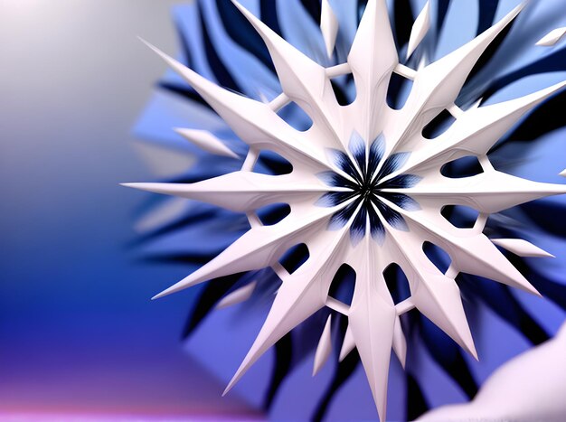 Fiocchi di neve in toni pastello su uno sfondo dipinto in stile papercut Generato da intelligenza artificiale generativa