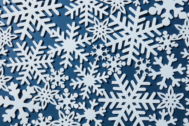 Fiocchi di neve su sfondo blu - Sfondo di Natale e Capodanno
