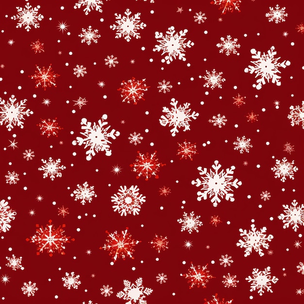 Fiocchi di neve su sfondo rosso