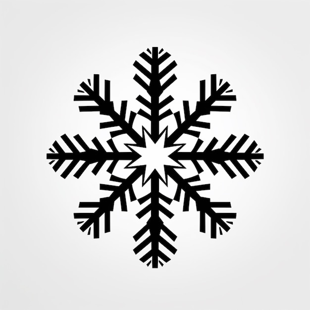 fiocco di neve araffe su uno sfondo bianco con un contorno nero generativo ai